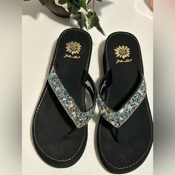 Sparkling Black Women's Sandals - Picture 6 of 8